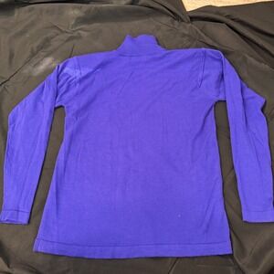 VTG Classiques Entier Purple Merino Wool Turtleneck Knit Sweater W Shoulder Pads